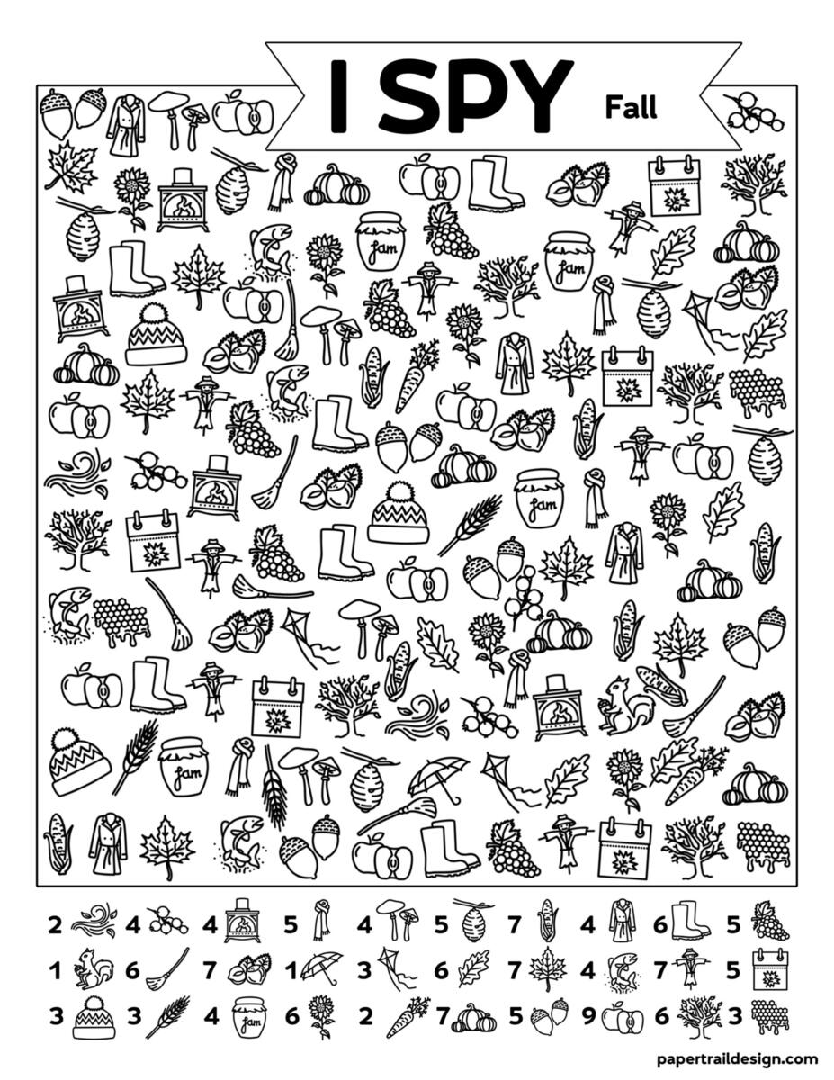 8 Fall I Spy Printables Nature Inspired Learning