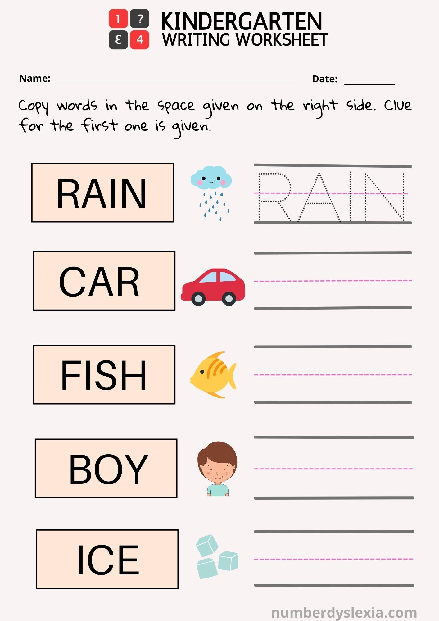Free Printable Kindergarten Writing Worksheets PDF Number Dyslexia Free Printable Easter Writing Worksheet