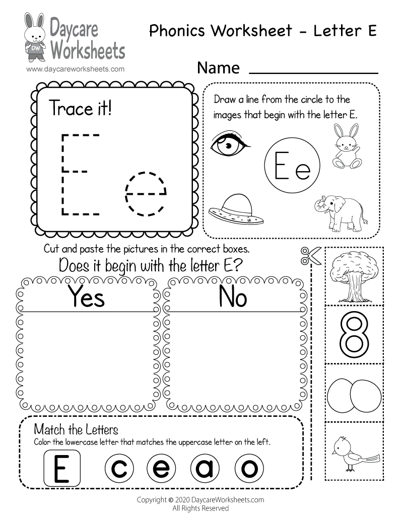 Free Printable Letter E Beginning Sounds Phonics Worksheet For Preschool Free Printable Letter E Beginning Sounds Phonics Worksheet For Preschool