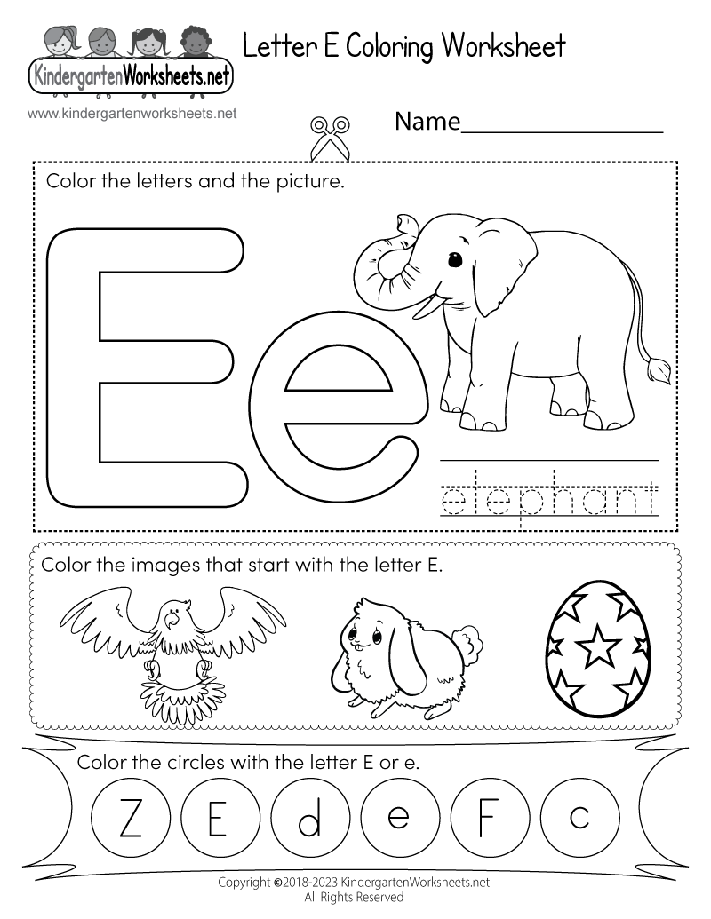 Free Printable Letter E Coloring Worksheet Free Printable Letter E Coloring Worksheet