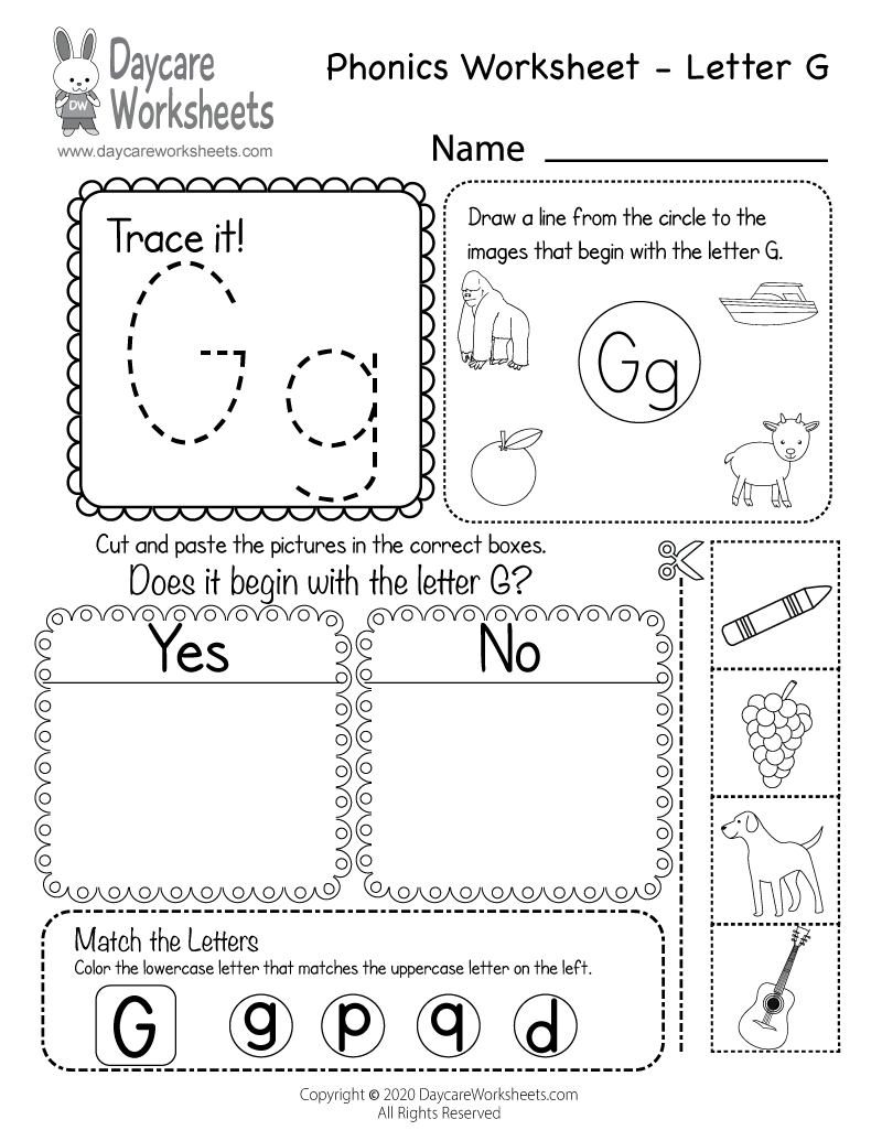 Letter G Sound Worksheets Tree Valley Academy