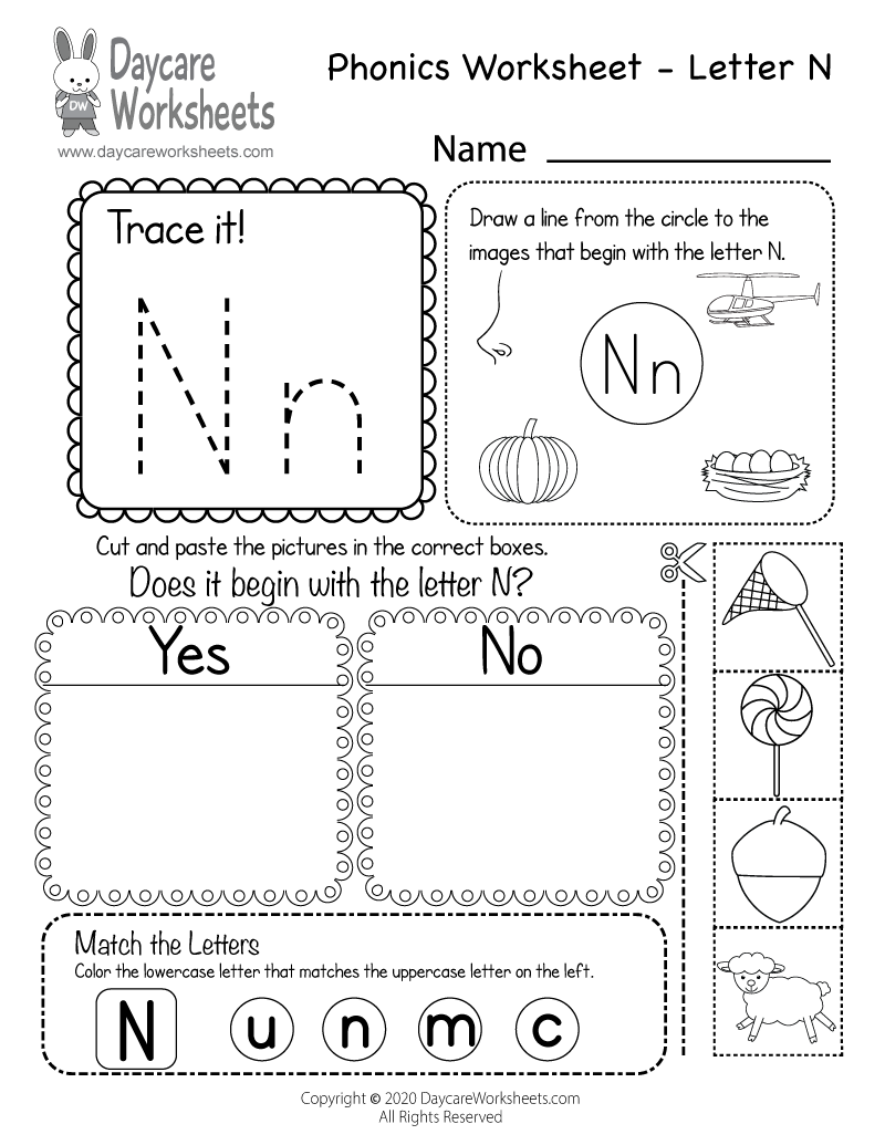 Free Printable Letter N Beginning Sounds Phonics Worksheet For Preschool Free Printable Letter N Beginning Sounds Phonics Worksheet For Preschool