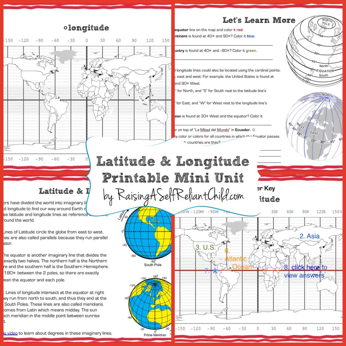 Printable 5th Grade Latitude And Longitude Worksheets