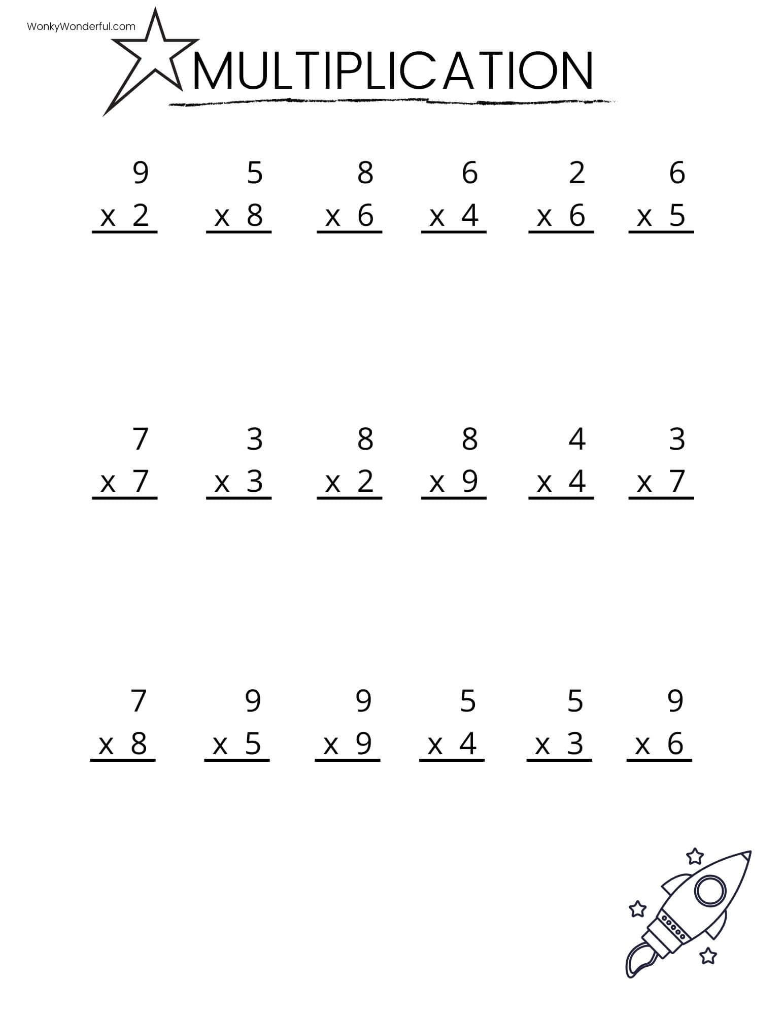 FREE PRINTABLE MULTIPLICATION WORKSHEETS WonkyWonderful Multiplication Drill Sheets 3rd Grade