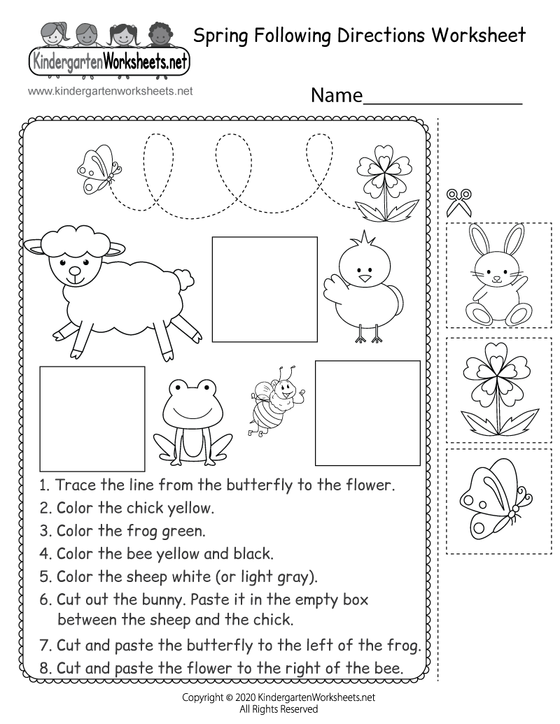 Free Printable Spring Beginning Sounds Worksheet