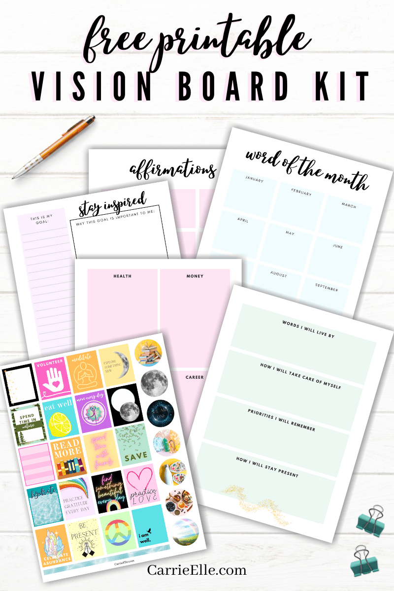 Teen Vision Board And Goal Setting Printable