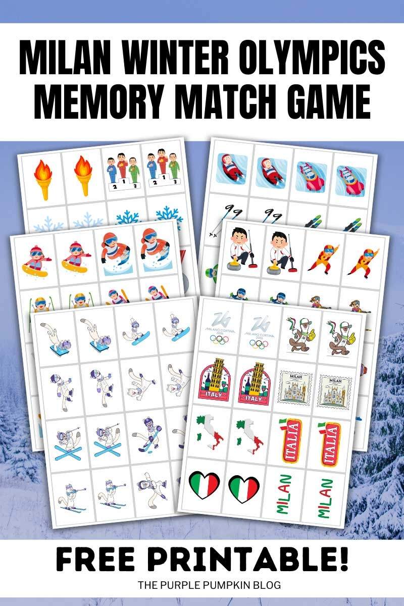 Free Printable Winter Olympics Memory Match Game Cards Free Printable Winter Olympics Memory Match Game Cards