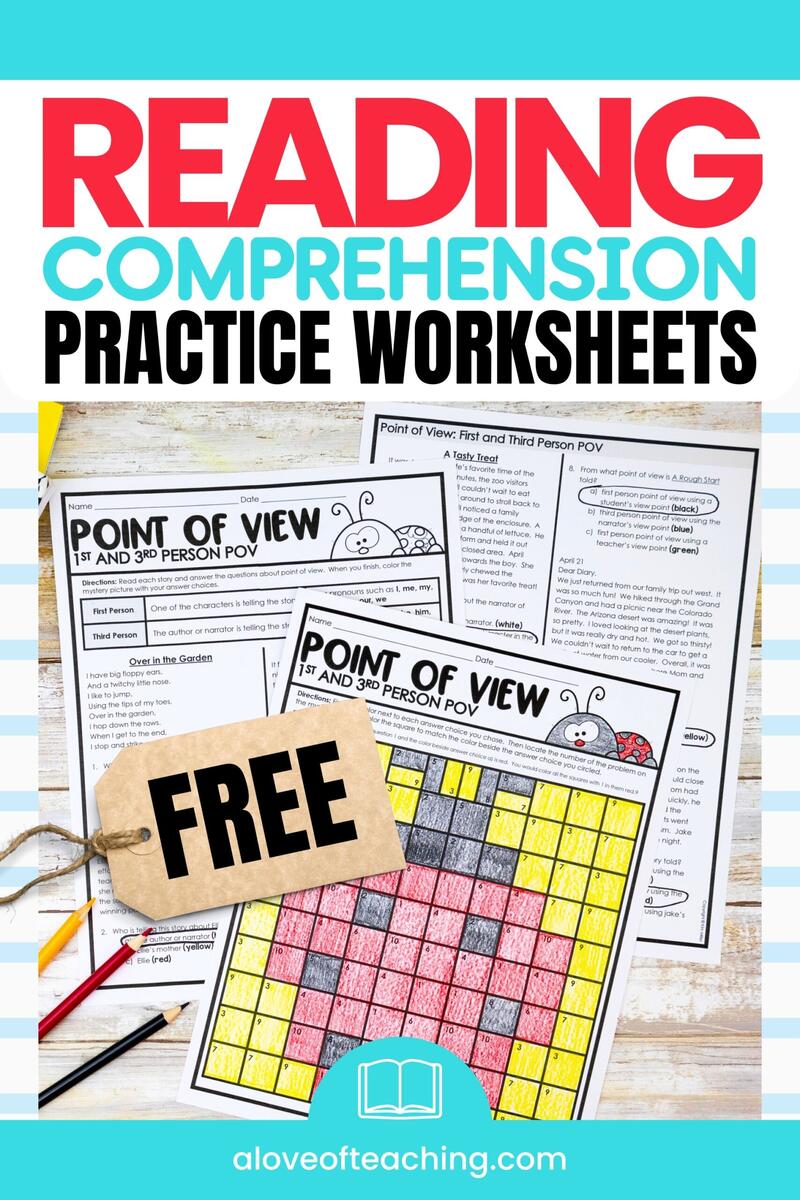 FREE Reading Comprehension Practice Worksheets A Love Of Teaching Kim Miller