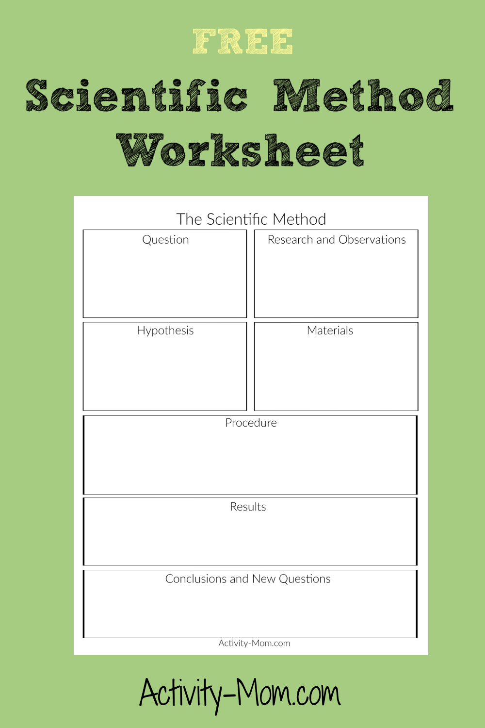 Free Scientific Method Worksheet For Kids The Activity Mom Free Scientific Method Worksheet Printable