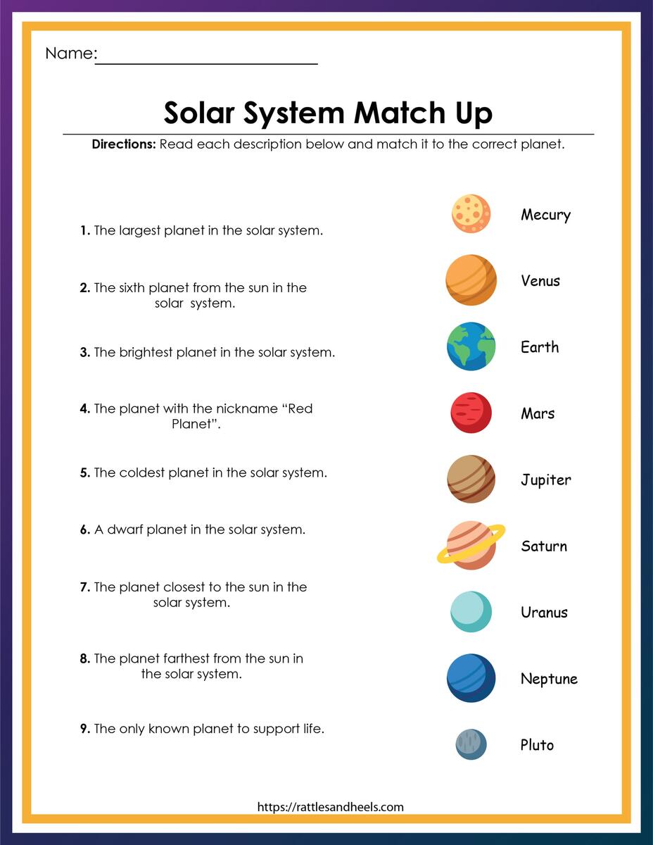 Free Solar System Worksheets For Kids Adanna Dill Solar System Free Worksheet SKOOLGO