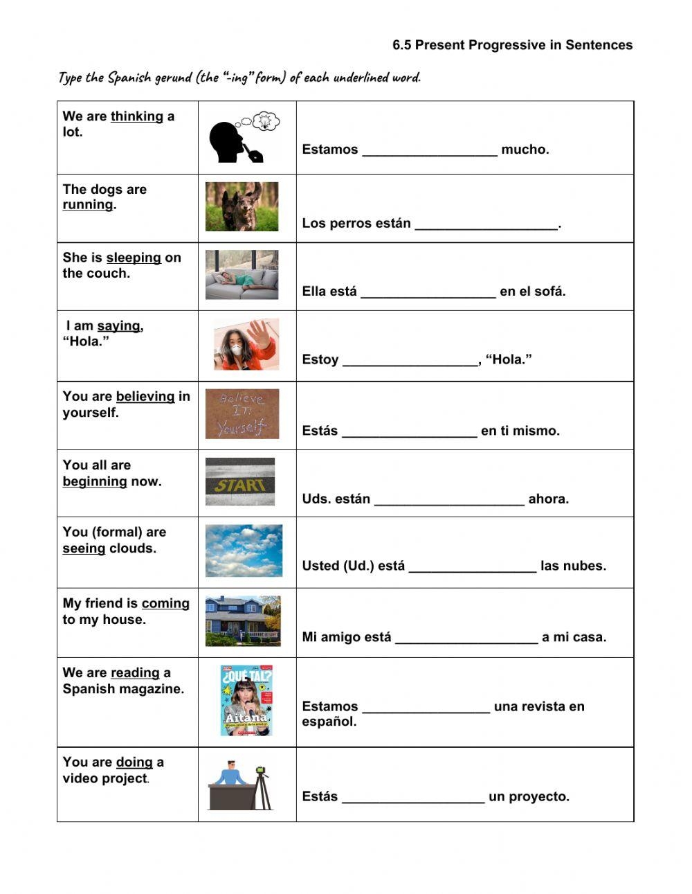 Present Progressive Practice Worksheet Worksheets Library