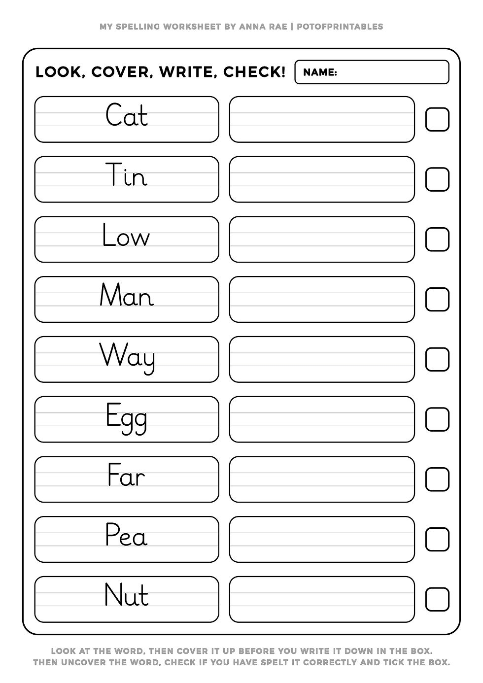 FREEBIE 10 Free Printable Spelling Worksheets FREEBIE 10 Free Printable Spelling Worksheets