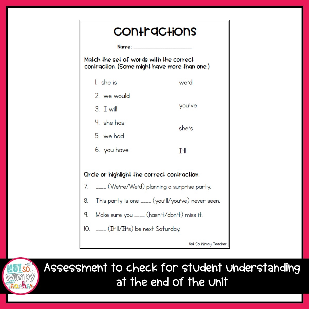 Grammar Second Grade Activities Contractions Not So Wimpy Teacher Grammar Second Grade Activities Contractions Not So Wimpy Teacher
