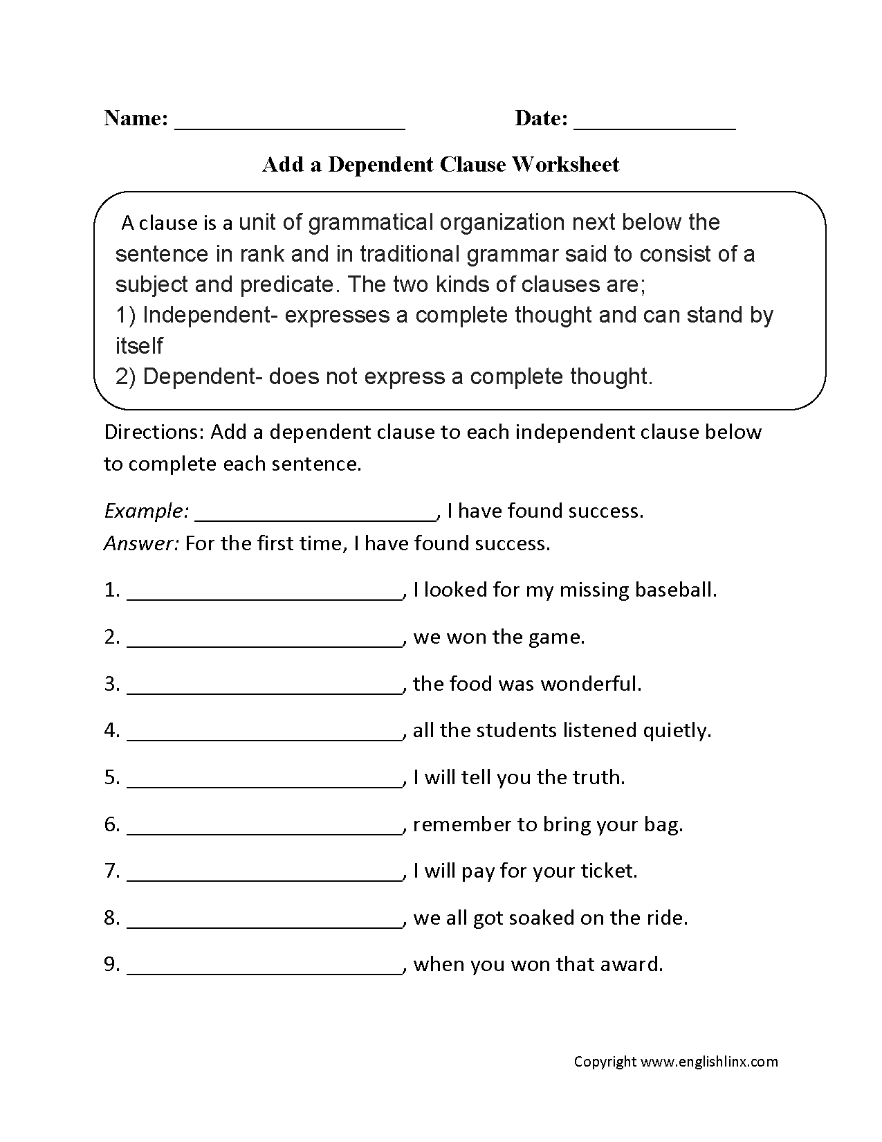 Class 5 Vocabulary Sentences Worksheet PDF Free Printable Practice