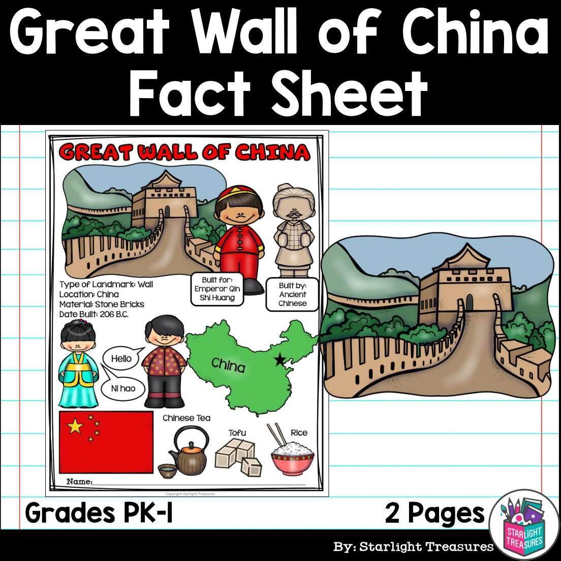 Great Wall Of China Fact Sheet For Early Readers World Landmarks Made By Teachers