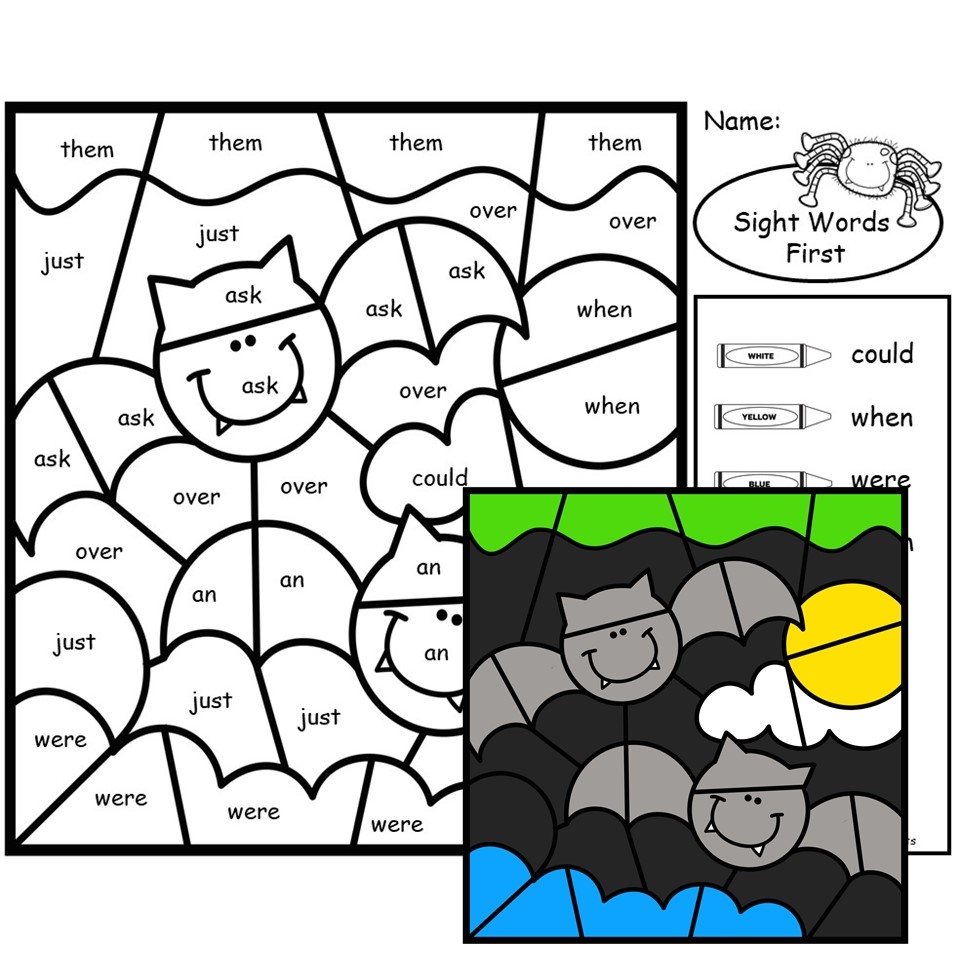 Halloween Color By Sight Words First Grade Made By Teachers