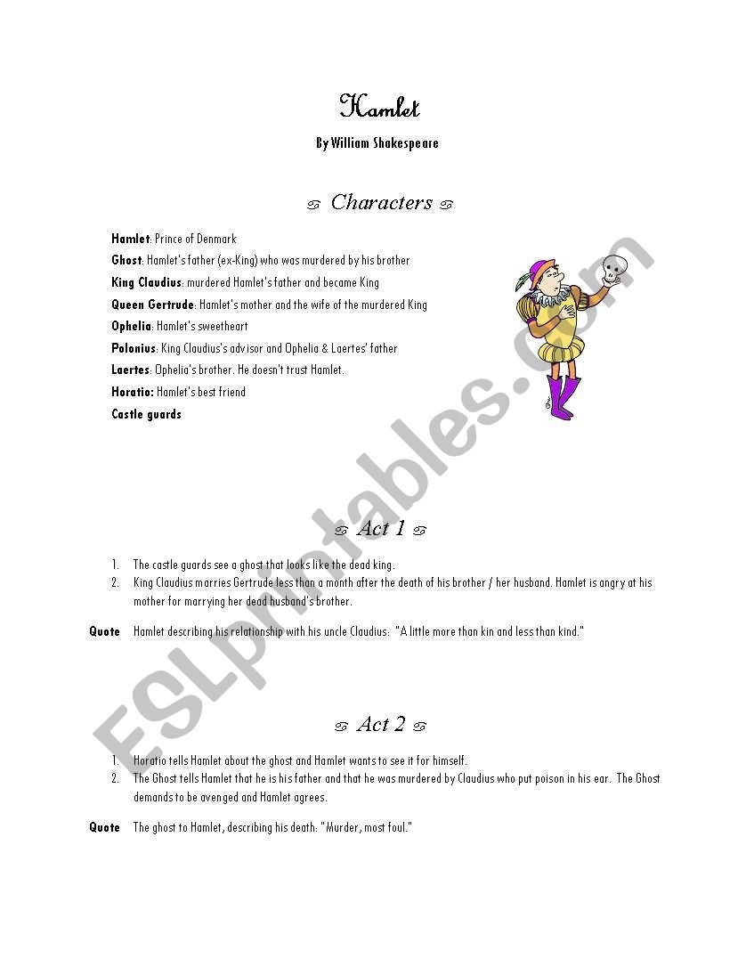 Hamlet Role Play ESL Worksheet By Aar269 Hamlet Role Play ESL Worksheet By Aar269