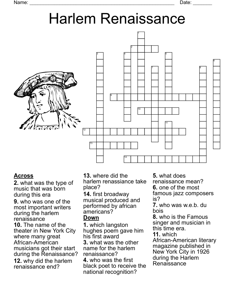 Harlem Renaissance Crossword WordMint
