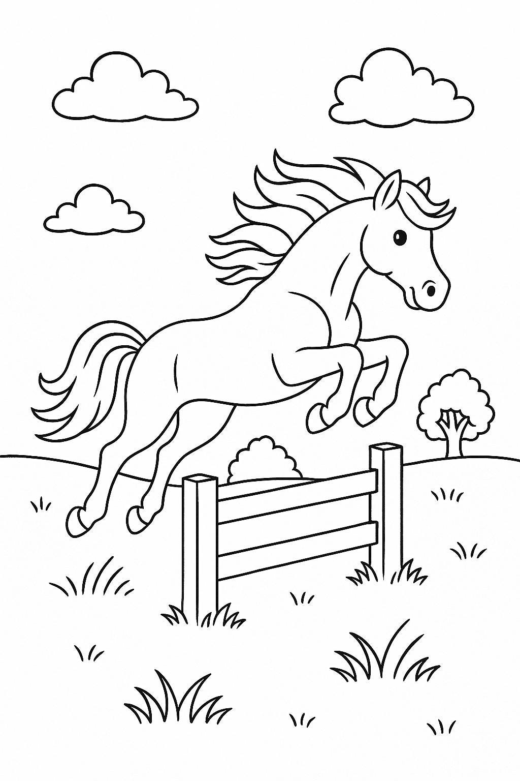 Horse Coloring Pages For Kids 10 A4 Printable Designs Instant Download Etsy Israel