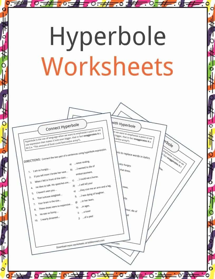 Hyperbole Examples Definition Worksheets KidsKonnect