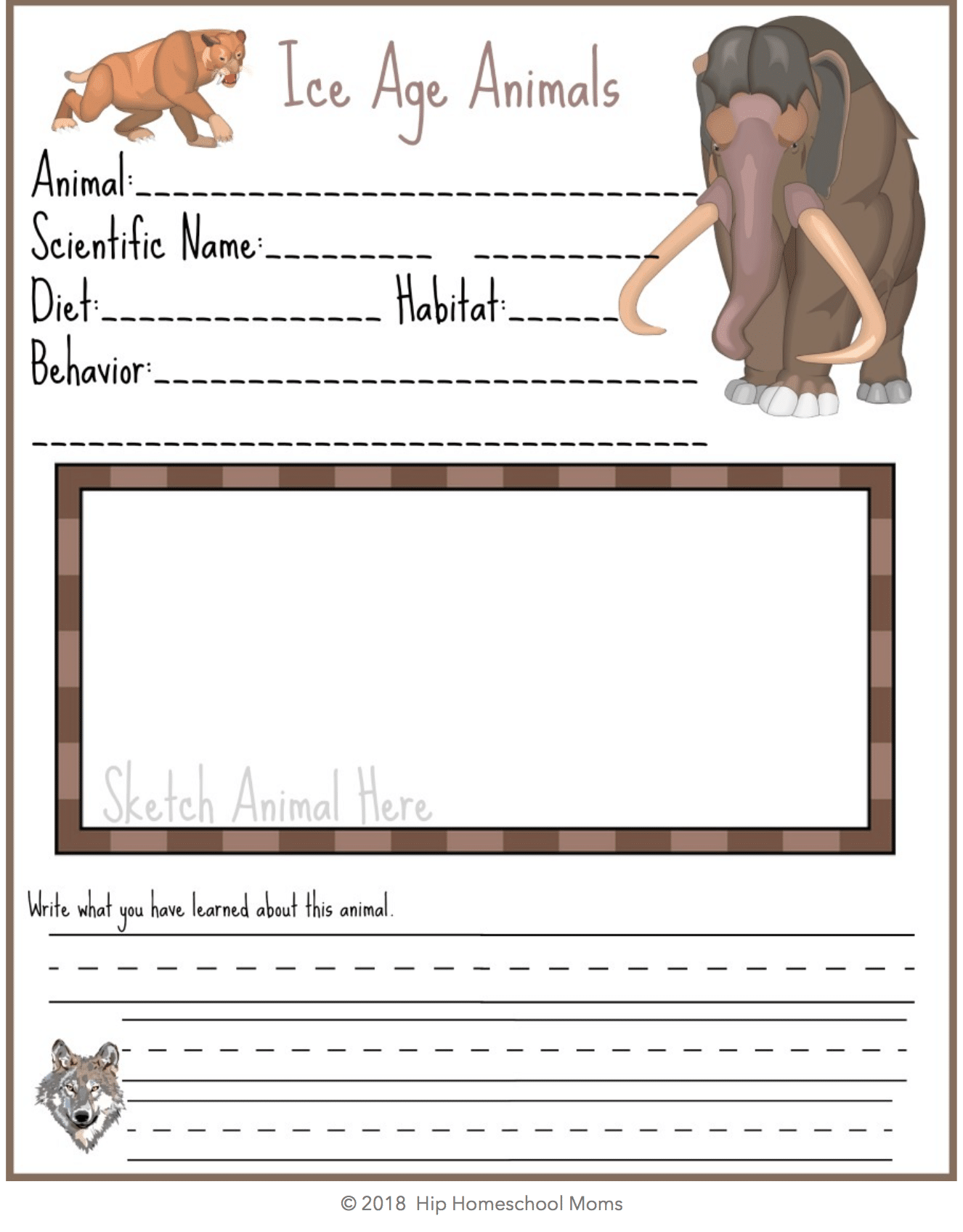 Ice Age Notebook Page Hip Homeschool Moms