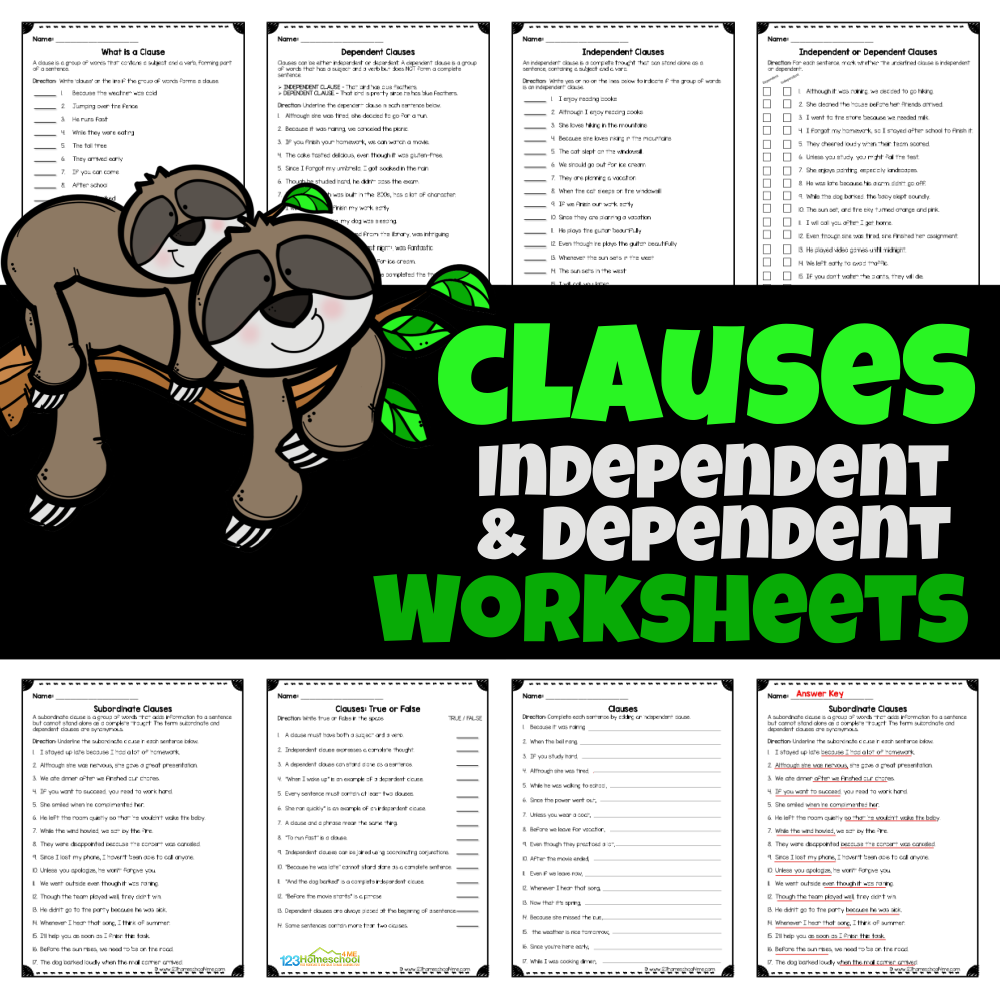 Clauses And Phrases Language Arts Worksheets And Activities