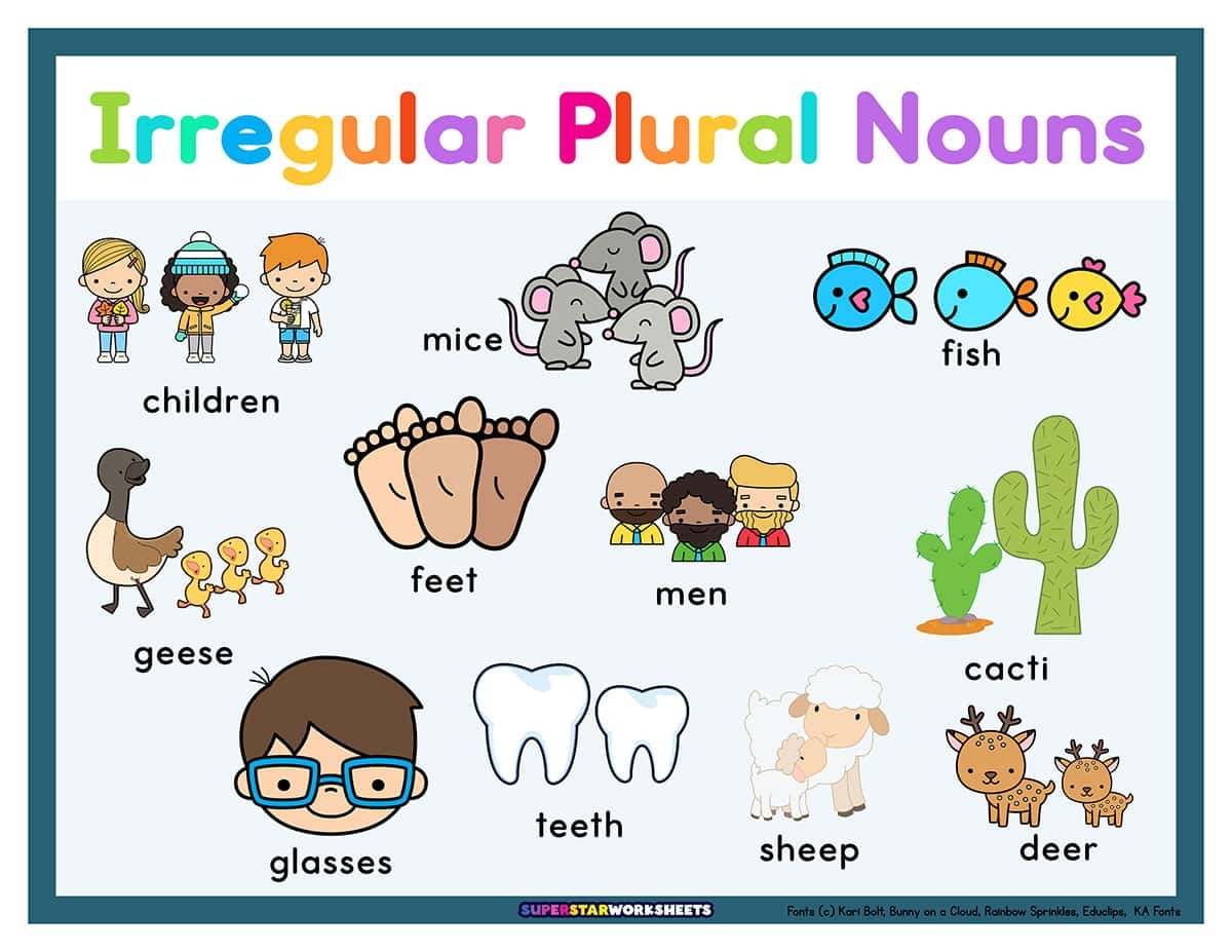 Irregular Plural Noun Worksheets Games4esl