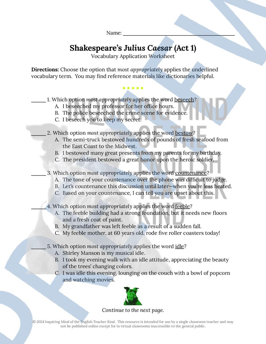Julius Caesar Act 1 Quiz Close Reading Worksheets And Vocabulary Games Bundle Classful Julius Caesar Act 1 Quiz Close Reading Worksheets And Vocabulary Games Bundle Classful