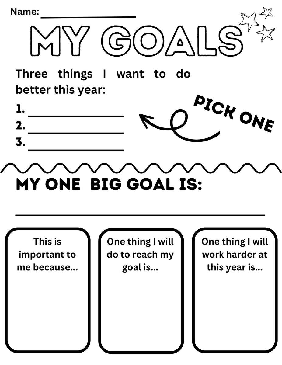 Kids Goal Setting Sheet Etsy Denmark
