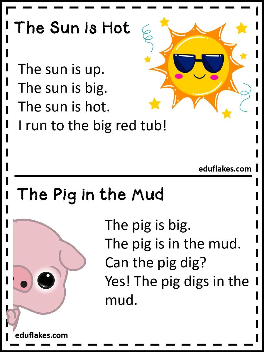 Kindergarten CVC Reading Passages Free PDF Eduflakes