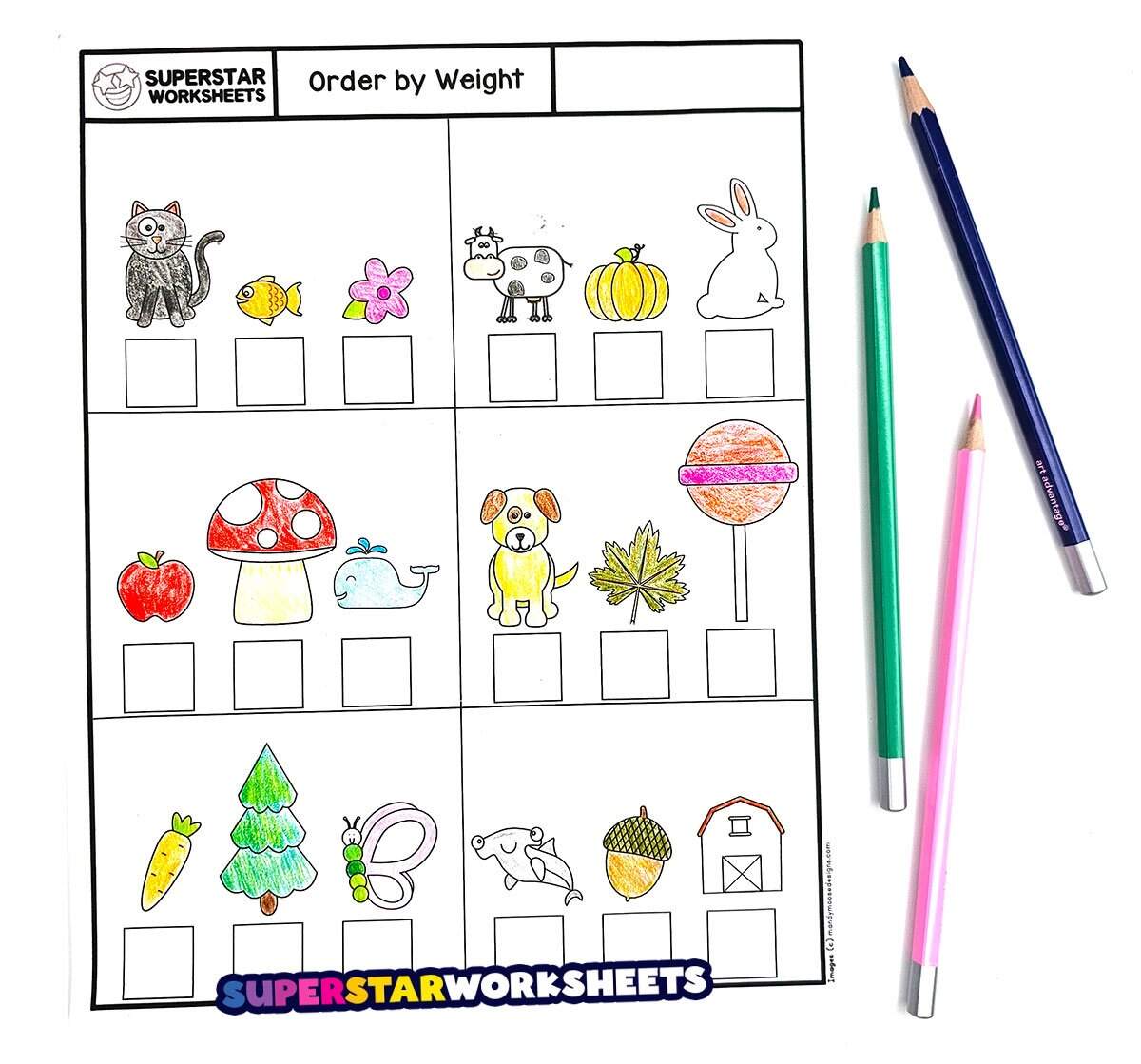 Heavier Or Lighter Worksheet Free Printable Digital PDF