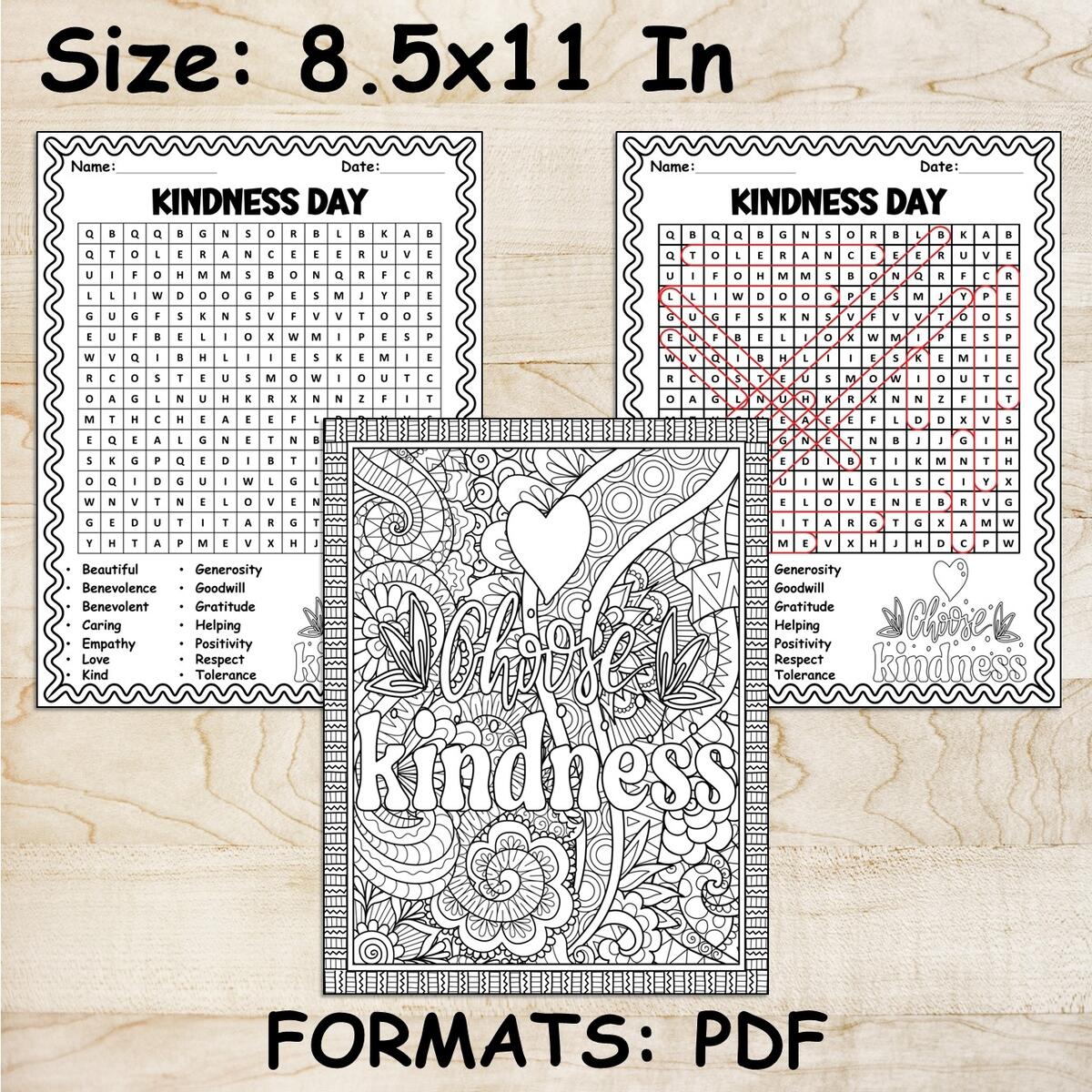 Kindness Day Activities 2nd Grade Word Search Coloring Page February Worksheets Made By Teachers