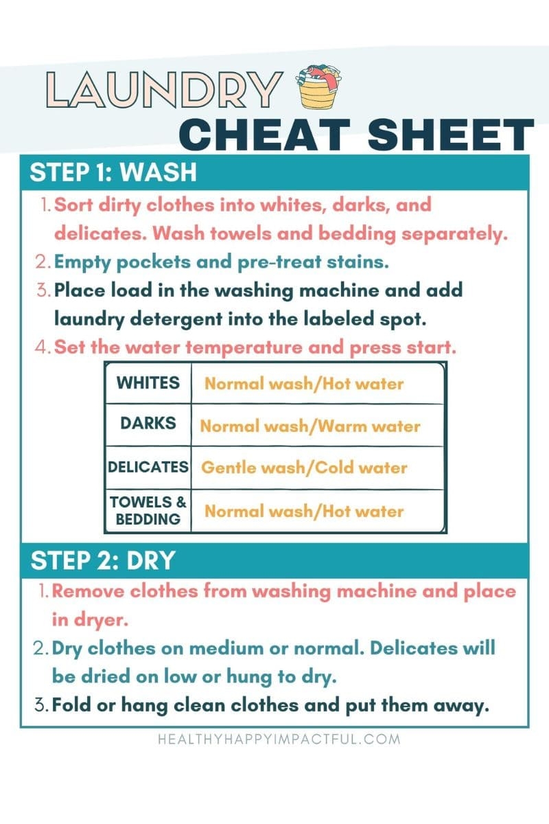 Laundry Lifesaver FREE Printable Laundry Cheat Sheet For Kids Laundry Lifesaver FREE Printable Laundry Cheat Sheet For Kids