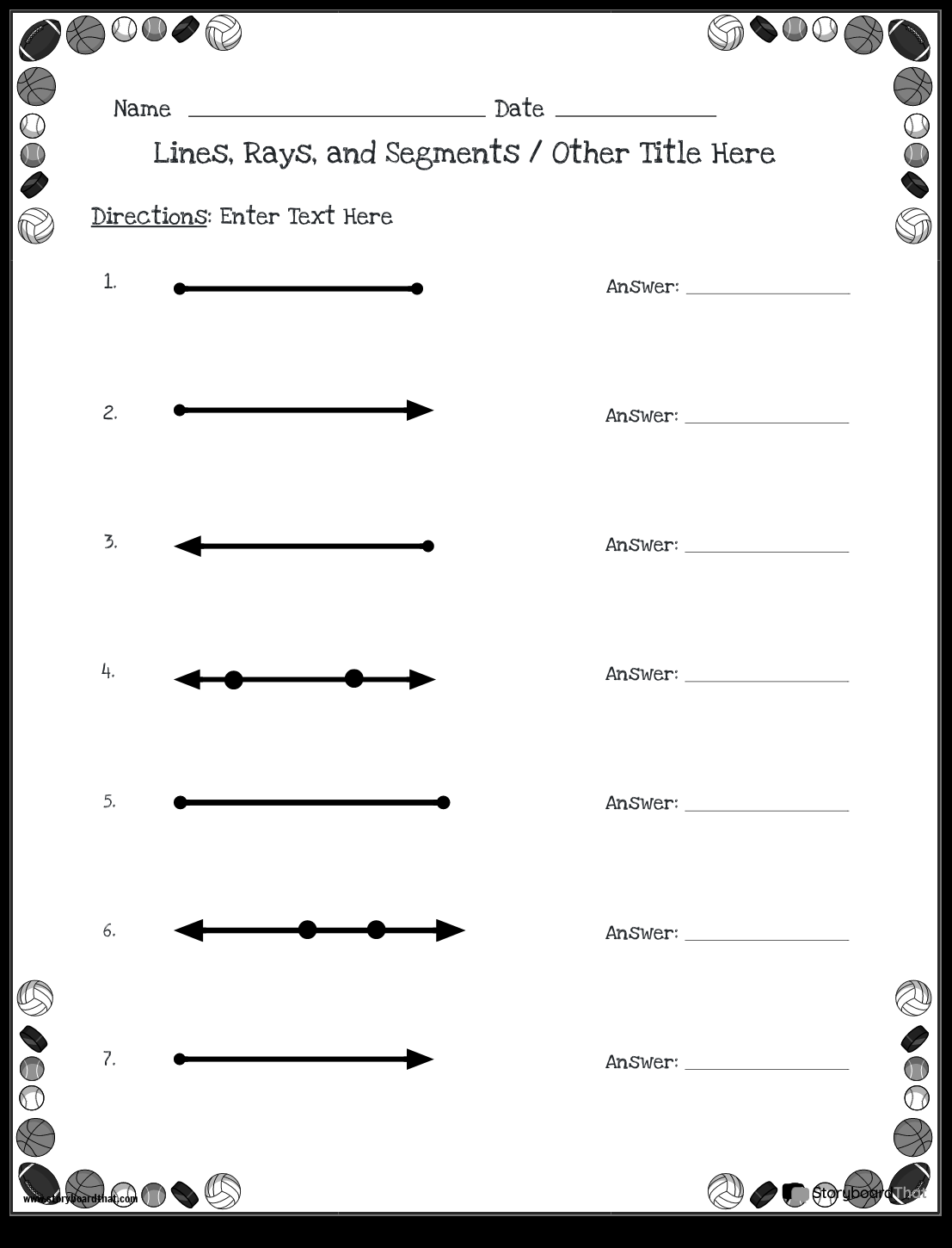 Lines Rays Line Segments Worksheets Storyboard That Lines Rays Line Segments Worksheets Storyboard That