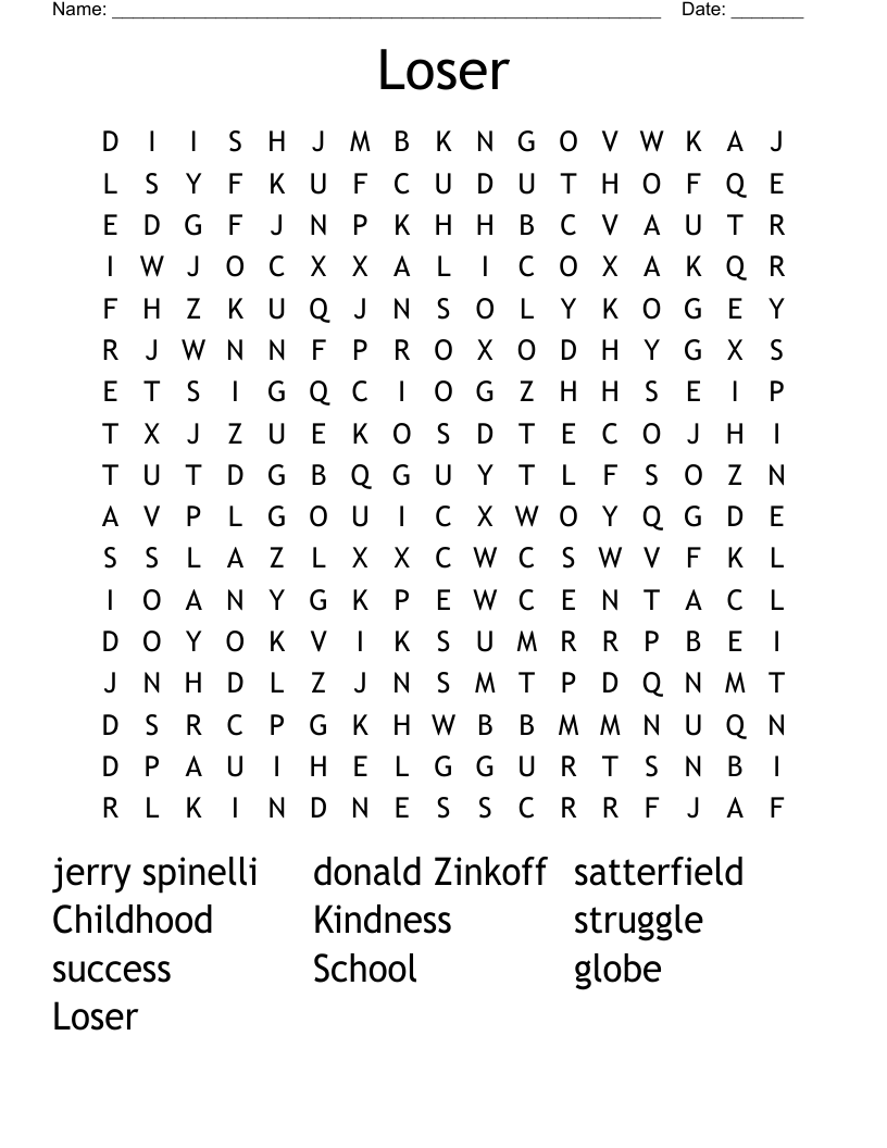 Loser Word Search WordMint