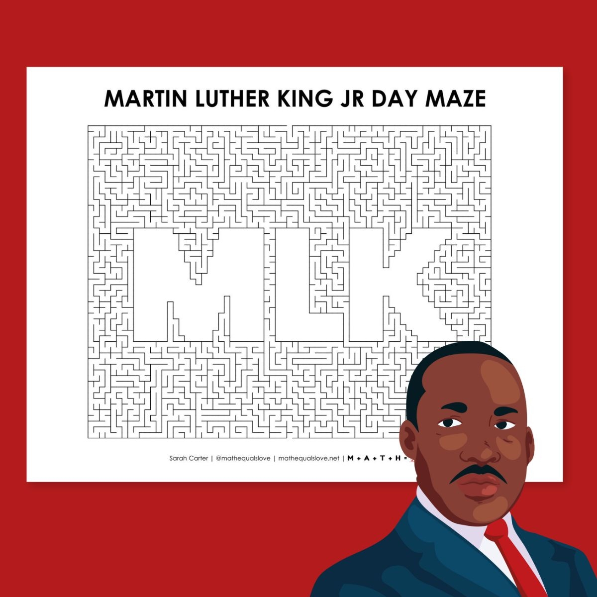 Martin Luther King Jr Day Maze Math Love Martin Luther King Jr Day Maze Math Love