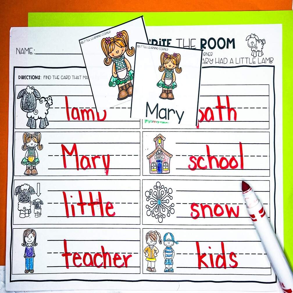 Mary Had A Little Lamb Activities And Printables Little Learning Corner