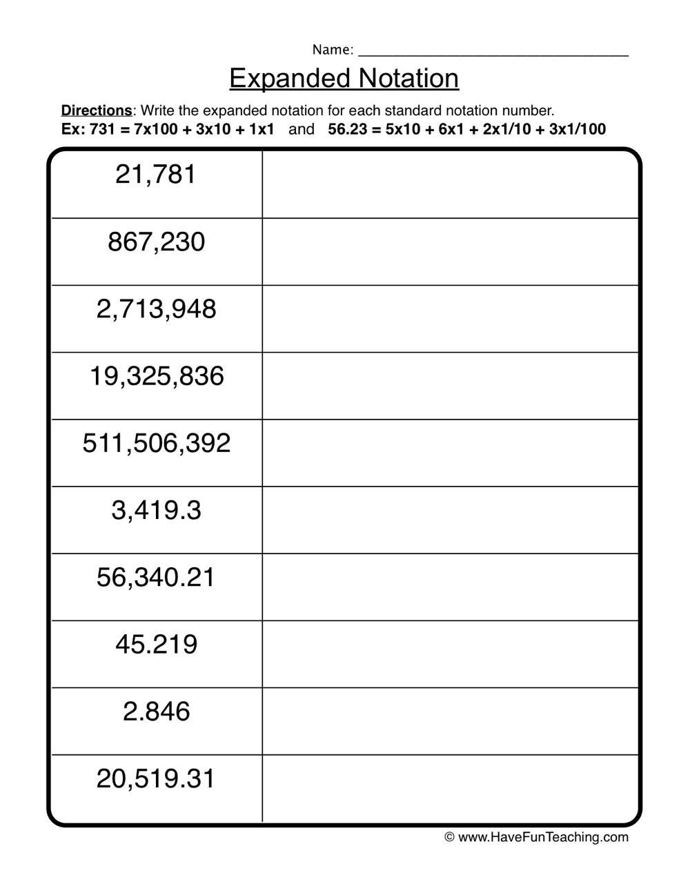 Expanded Form Millions Worksheets Fill Out And Sign Printable Worksheets Library