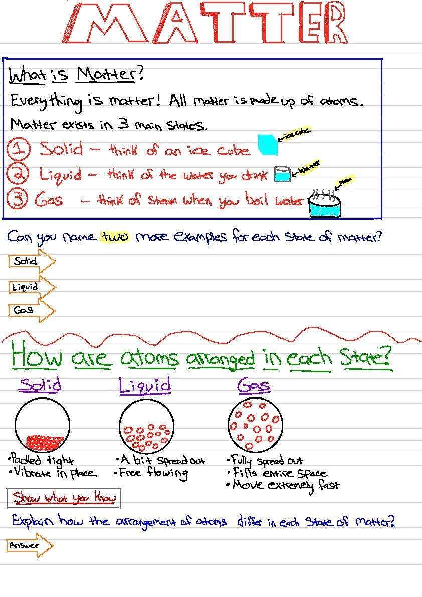 Matter Notes And Questions By Mr D And Science TPT