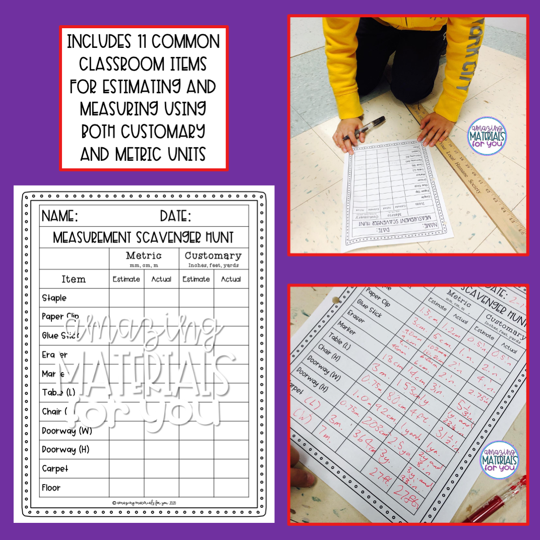 Measurement Scavenger Hunt Made By Teachers