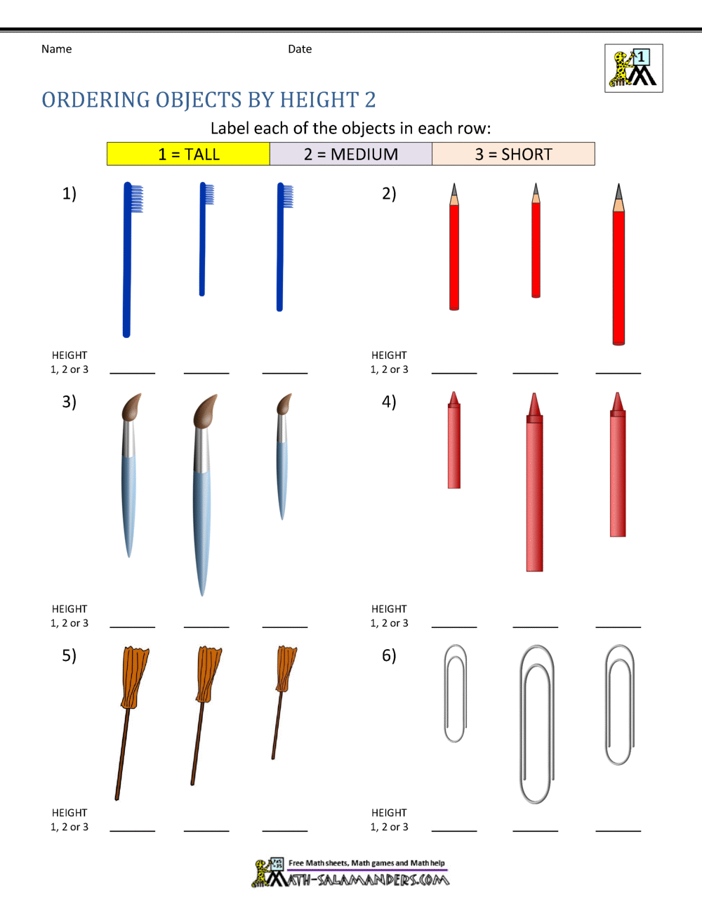 Measurement Worksheets For First Grade