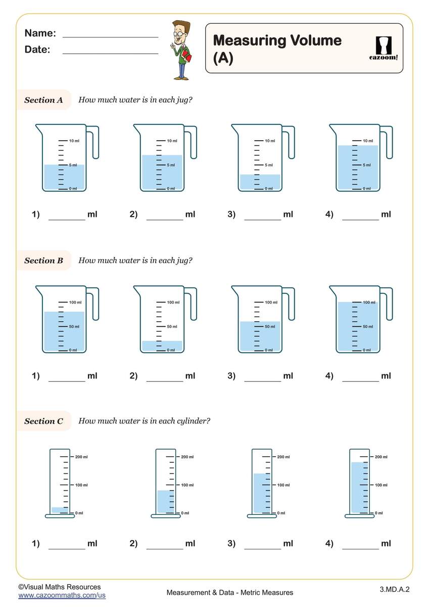 Measuring Volume A Worksheet Fun And Engaging 3rd Grade Measurement Data Worksheet Cazoom Math Measuring Volume A Worksheet Fun And Engaging 3rd Grade Measurement Data Worksheet Cazoom Math