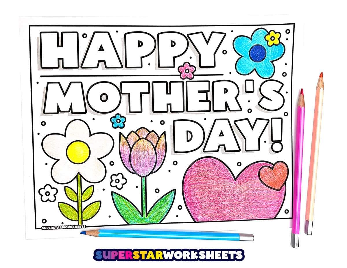 Mother S Day Coloring Pages Free Printables Superstar Worksheets