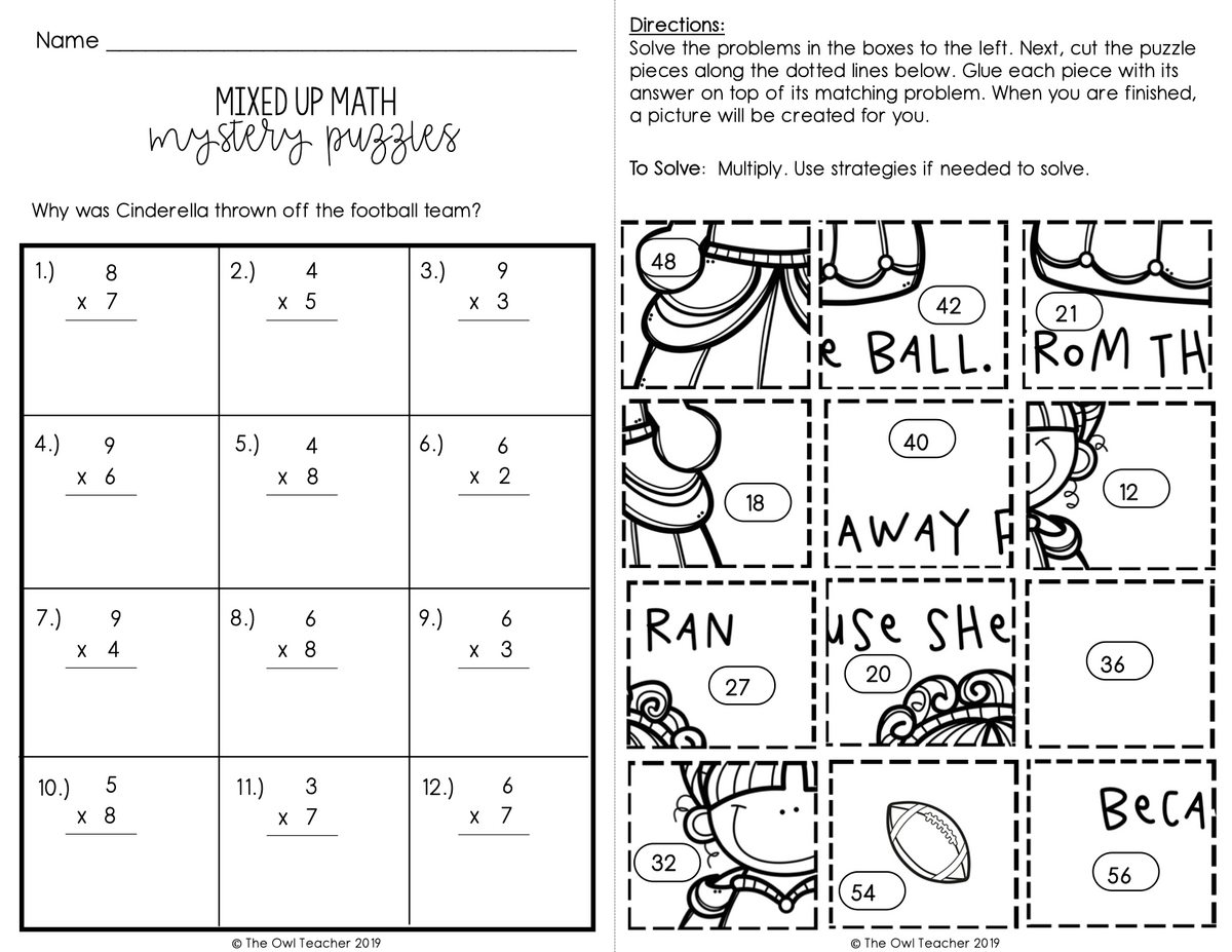 Multiplication Fact Fluency Mixed Up Puzzle Printable Digital Google The Owl Teacher Multiplication Fluency Games 2nd Or 3rd Grade Multiply Math Fact Games The Mountain Teacher