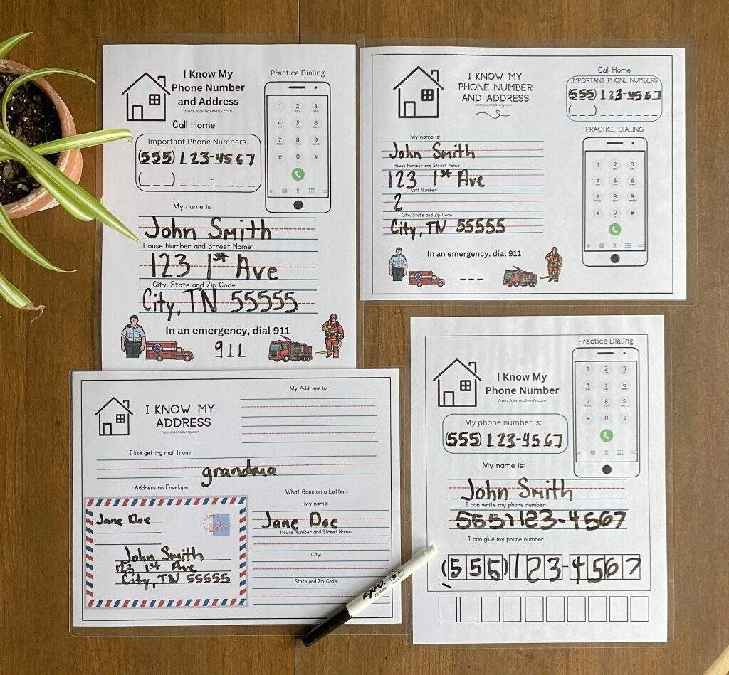 Name Address Cards Free Learning Contact Information For Kids Worksheets Library Name Address Cards Free Learning Contact Information For Kids Worksheets Library