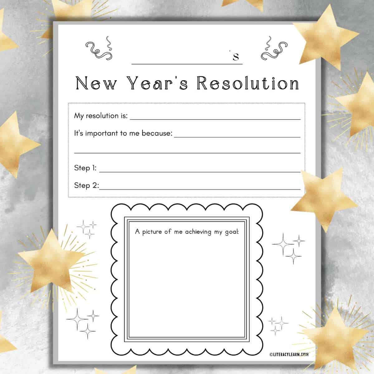 Free Printable New Year S Resolution Template For Kids 2026 Prudent Penny Pincher