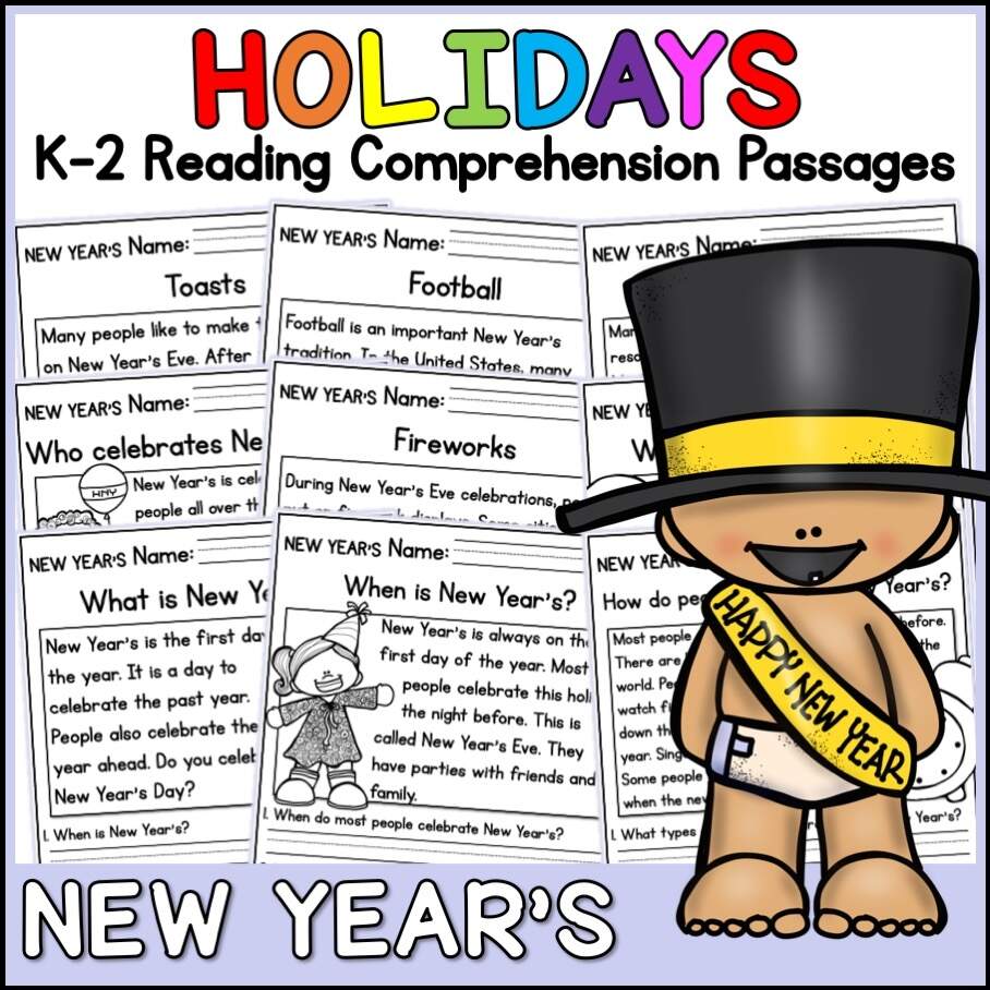 New Years Holidays Reading Comprehension Passages K 2 Made By Teachers