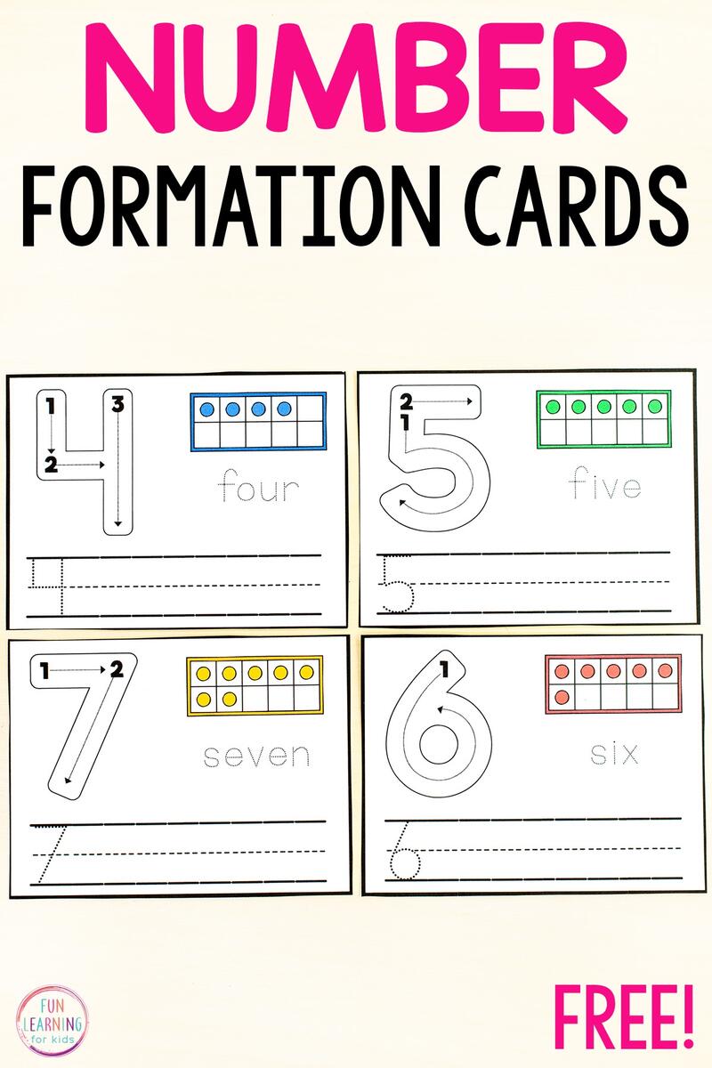 Number Formation Cards Free Printable