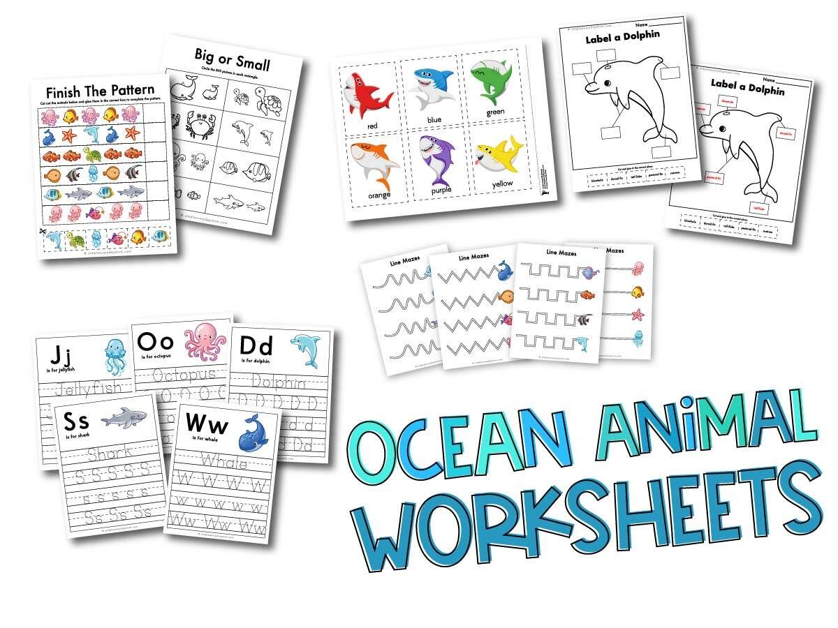 Ocean Animal Printable Preschool Worksheets Ocean Animal Printable Preschool Worksheets