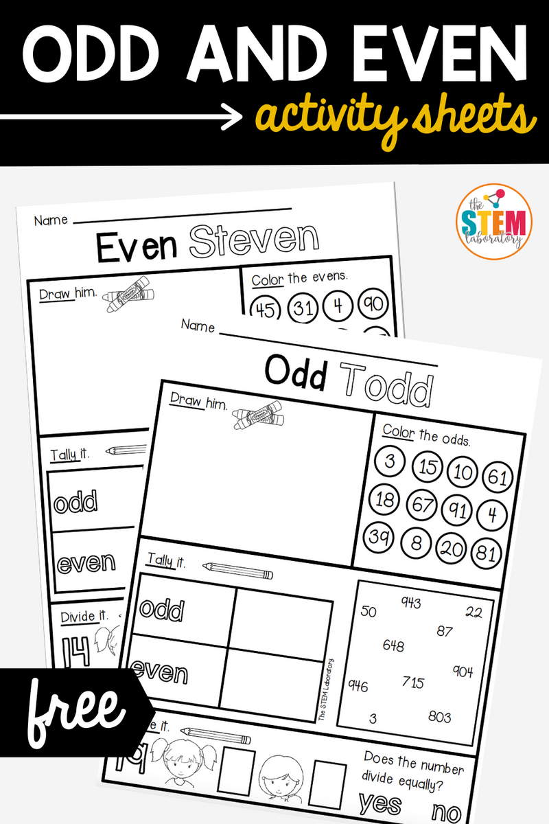 Odd And Even Activity Sheets The Stem Laboratory Odd And Even Activity Sheets The Stem Laboratory